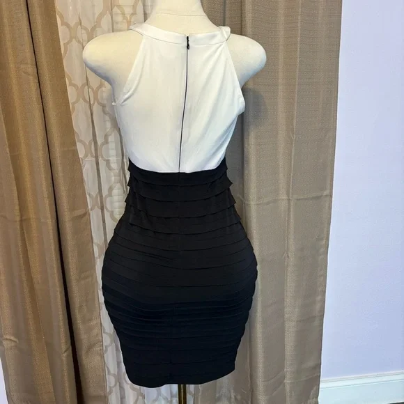 Elegant Black and White Women's Dress, size 8p - Picture 2 of 5